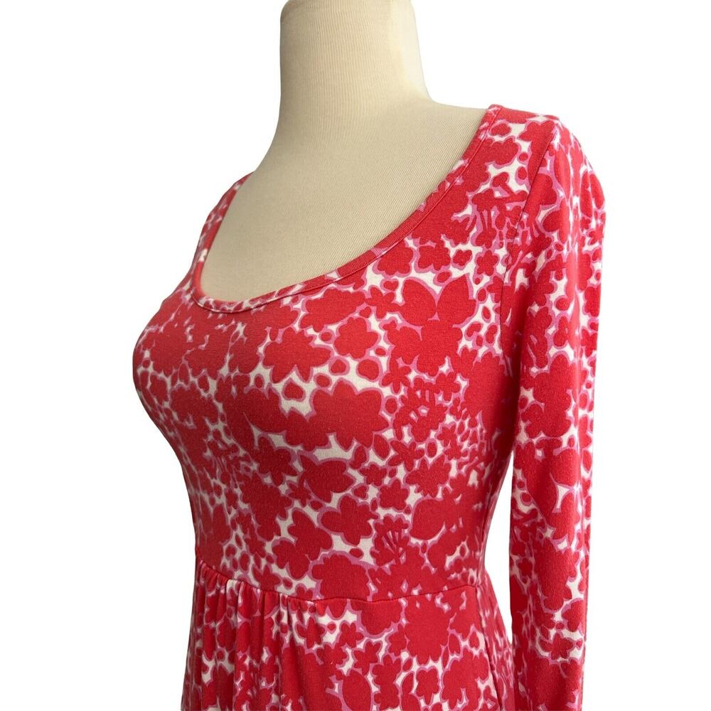 4 Boden Knit Long Sleeve Pink Orange Spotted Dress - Picture 4 of 5